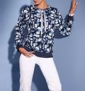 Jacquard-Sweatshirt mittelblau-royalblau