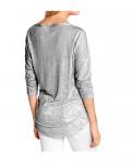 Jacquardshirt mit Pailletten grau