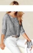 Jacquardshirt mit Pailletten grau