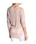 Jacquardshirt mit Pailletten rosé