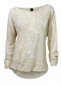 Jacquardshirt mit Pailletten sand