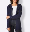Jacquardstrickjacke mit Kapuze marine