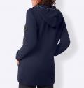 Jacquardstrickjacke mit Kapuze marine