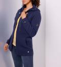 Jacquardstrickjacke mit Kapuze marine