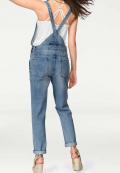 Jeans-Latzhose hellblau