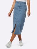 Jeans-Rock mit Strass blue-bleached