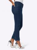 Jeans mit Spitzenabschluss blue-stone-washed
