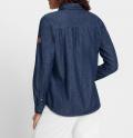 Jeansbluse mit Kellerfalte blue-stone-washed