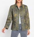 Jeansjackenblazer mit goldfarbenen Details khaki