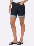 Jeansshort mit fixiertem Umschlag dark blue