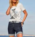 Jeansshort mit fixiertem Umschlag dark blue