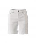 Jeansshort mit fixiertem Umschlag ecru