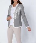 Jersey-Blazer grau-silberfarben