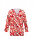 Jersey-Bluse mit Printdessin koralle-mint