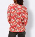 Jersey-Bluse mit Printdessin koralle-mint