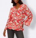 Jersey-Bluse mit Printdessin koralle-mint