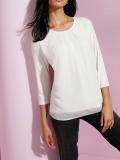 Jersey-Chiffon-Blusenshirt wollweiß