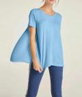 Jersey-Chiffon-Shirt blau