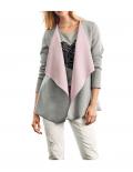 Jersey-Doublefaceblazer grau-rosé