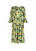 Jersey-Druckkleid mit 3/4-Ärmeln sand-apfel