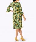 Jersey-Druckkleid mit 3/4-Ärmeln sand-apfel
