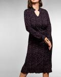Jersey-Druckkleid mit Volant schwarz-pink Gr. 44