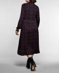 Jersey-Druckkleid mit Volant schwarz-pink Gr. 44