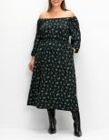 Jersey-Druckkleid schwarz-gemustert
