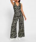 Jersey-Druckoverall khaki-ecru