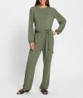 Jersey-Jumpsuit mit Cargo-Taschen khaki