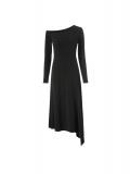 Jersey-Kleid in asymmetrischem Schnitt schwarz