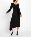 Jersey-Kleid in asymmetrischem Schnitt schwarz