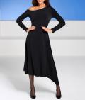 Jersey-Kleid in asymmetrischem Schnitt schwarz