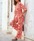 Jersey-Overall mit Printdessin koralle-mint