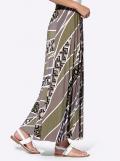 Jersey-Plisseerock khaki-dunkeltaupe