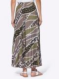 Jersey-Plisseerock khaki-dunkeltaupe