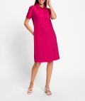Jersey-Polokleid mit Glitzersteinen pink