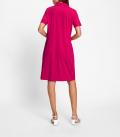 Jersey-Polokleid mit Glitzersteinen pink