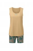 Jersey-Shorty camel-salbei-bedruckt