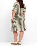 Jersey-Streifenkleid hellkhaki-ecru Gr. 44