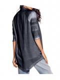 Jersey-Strick-Jacke marine-ecru
