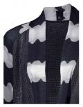 Jersey-Strick-Jacke marine-ecru
