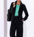 Jerseyblazer im Jacquard-Dessin schwarz