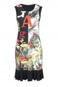 Jerseykleid bunt-schwarz