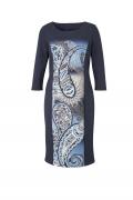 Jerseykleid marine-eisblau-bedruckt