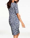 Jerseykleid marine-weiß