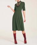 Jerseykleid mit Schluppe dunkeloliv