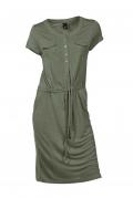 Jerseykleid mit Seidenbesatz khaki