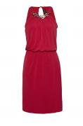 Jerseykleid mit Zierkette rot