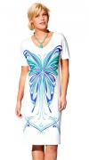 Jerseykleid weiß-blau